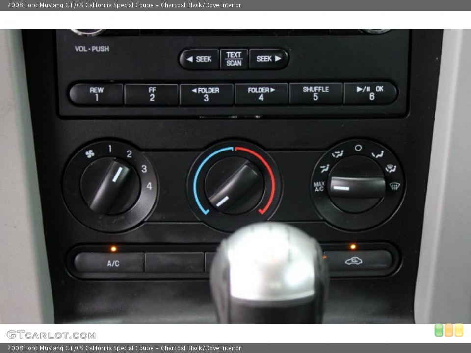 Charcoal Black/Dove Interior Controls for the 2008 Ford Mustang GT/CS California Special Coupe #67421456
