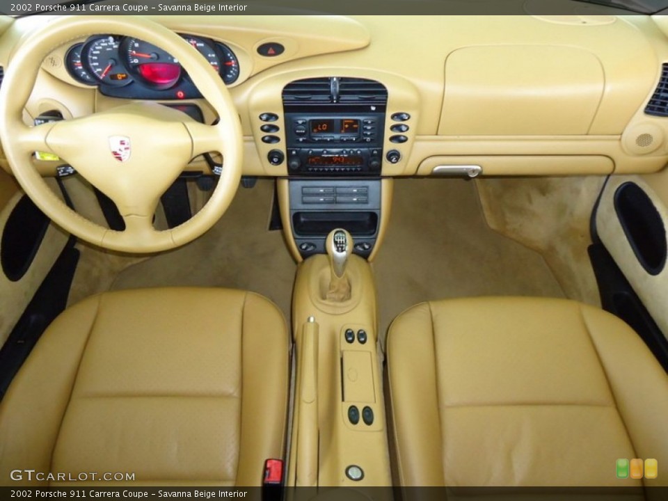 Savanna Beige Interior Dashboard for the 2002 Porsche 911 Carrera Coupe #67421985