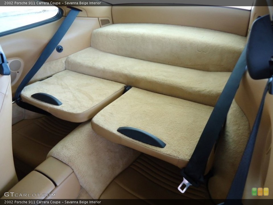 Savanna Beige Interior Rear Seat for the 2002 Porsche 911 Carrera Coupe #67422018