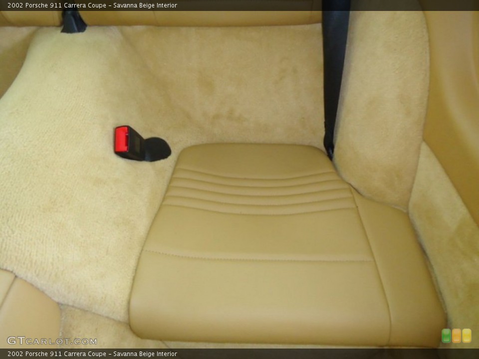 Savanna Beige Interior Rear Seat for the 2002 Porsche 911 Carrera Coupe #67422024