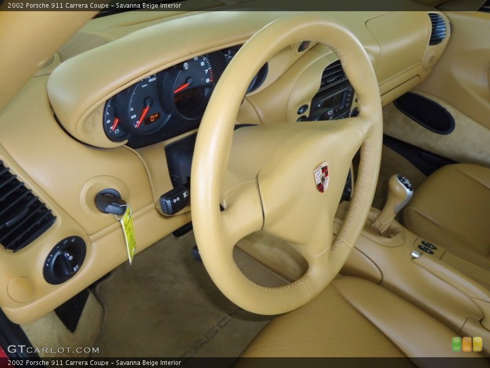 Savanna Beige Interior Steering Wheel for the 2002 Porsche 911 Carrera Coupe #67422057