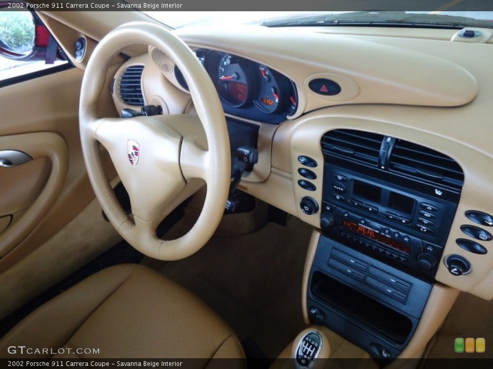 Savanna Beige Interior Dashboard for the 2002 Porsche 911 Carrera Coupe #67422104