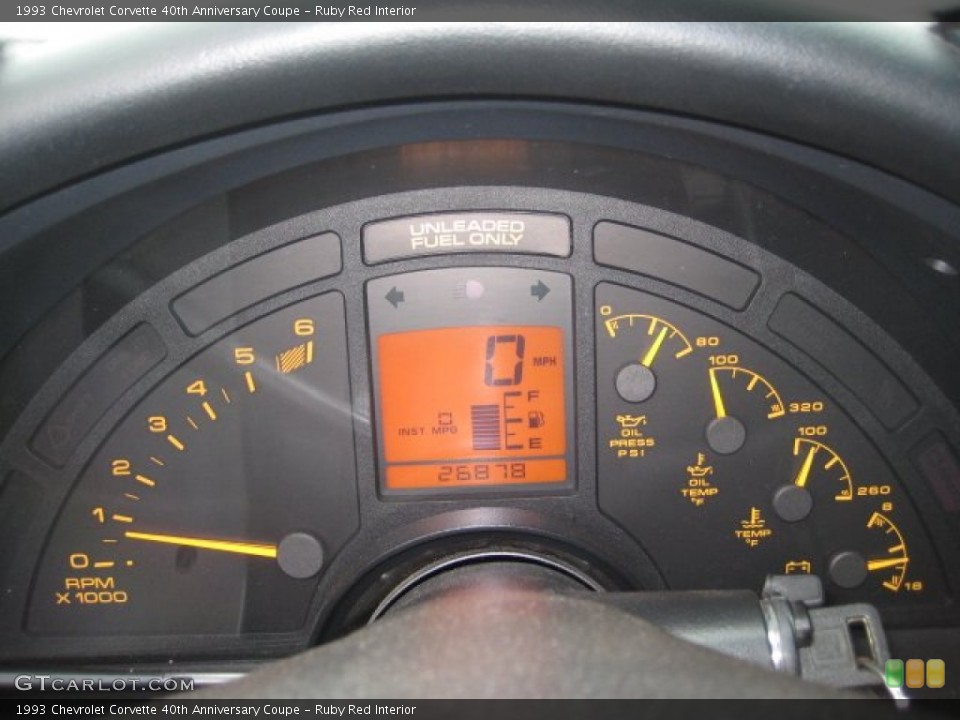 Ruby Red Interior Gauges for the 1993 Chevrolet Corvette 40th Anniversary Coupe #67423113