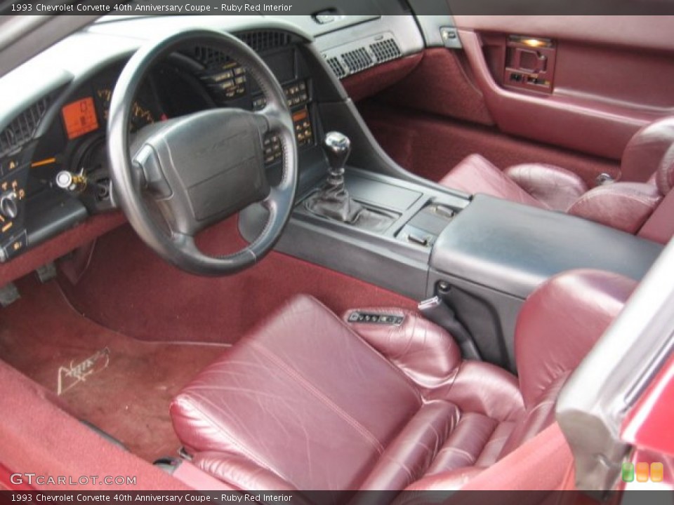 Ruby Red Interior Prime Interior for the 1993 Chevrolet Corvette 40th Anniversary Coupe #67423122
