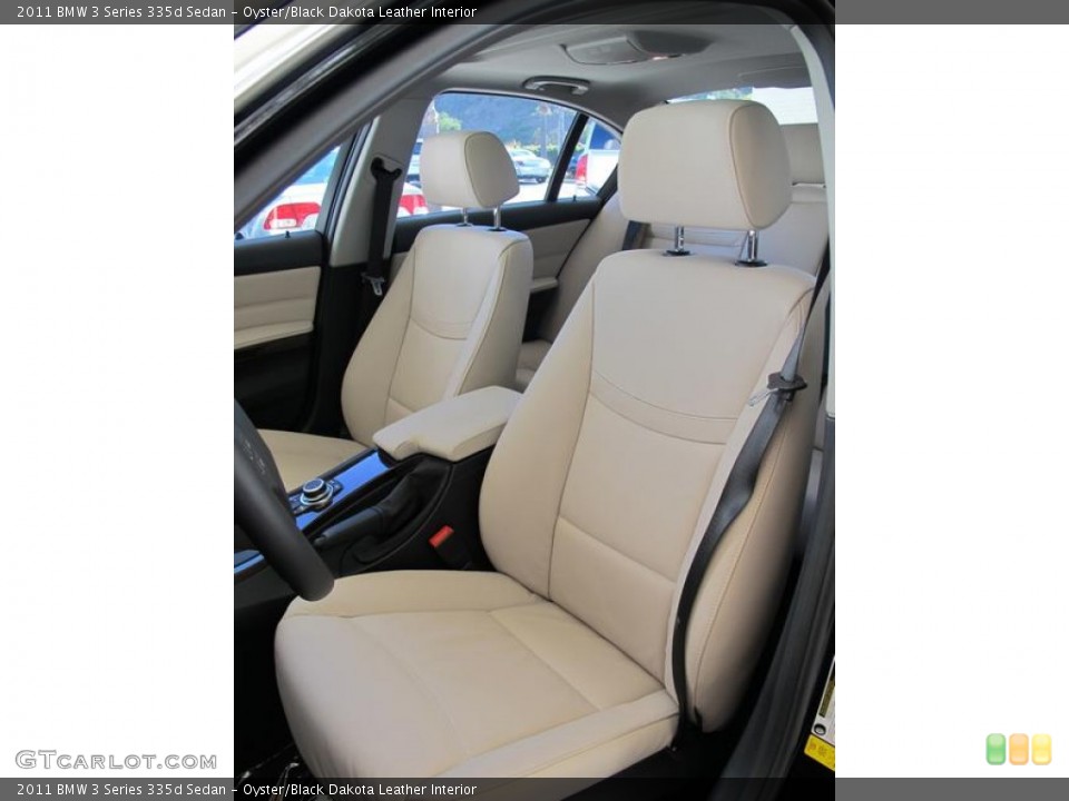 Oyster/Black Dakota Leather Interior Front Seat for the 2011 BMW 3 Series 335d Sedan #67425105