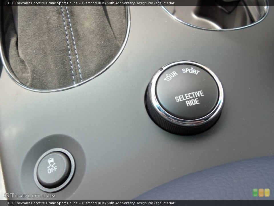 Diamond Blue/60th Anniversary Design Package Interior Controls for the 2013 Chevrolet Corvette Grand Sport Coupe #67426425