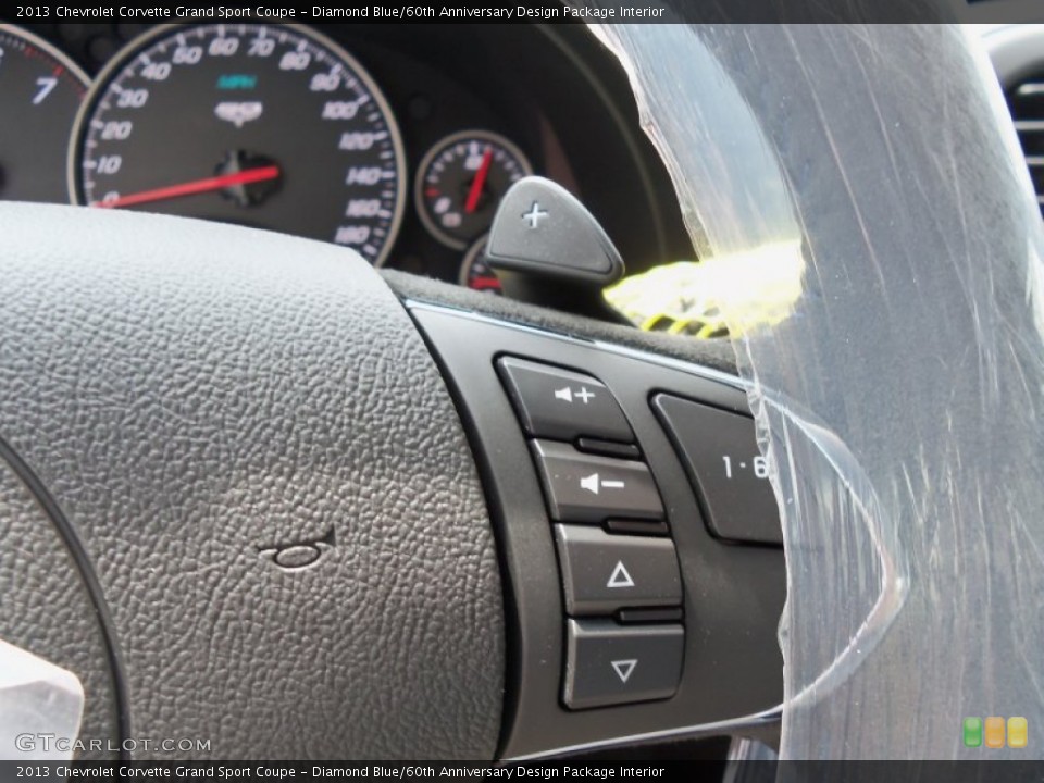 Diamond Blue/60th Anniversary Design Package Interior Controls for the 2013 Chevrolet Corvette Grand Sport Coupe #67426431