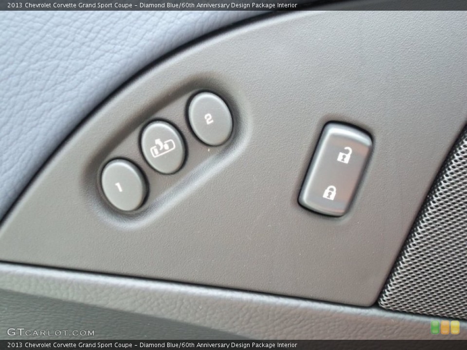 Diamond Blue/60th Anniversary Design Package Interior Controls for the 2013 Chevrolet Corvette Grand Sport Coupe #67426440