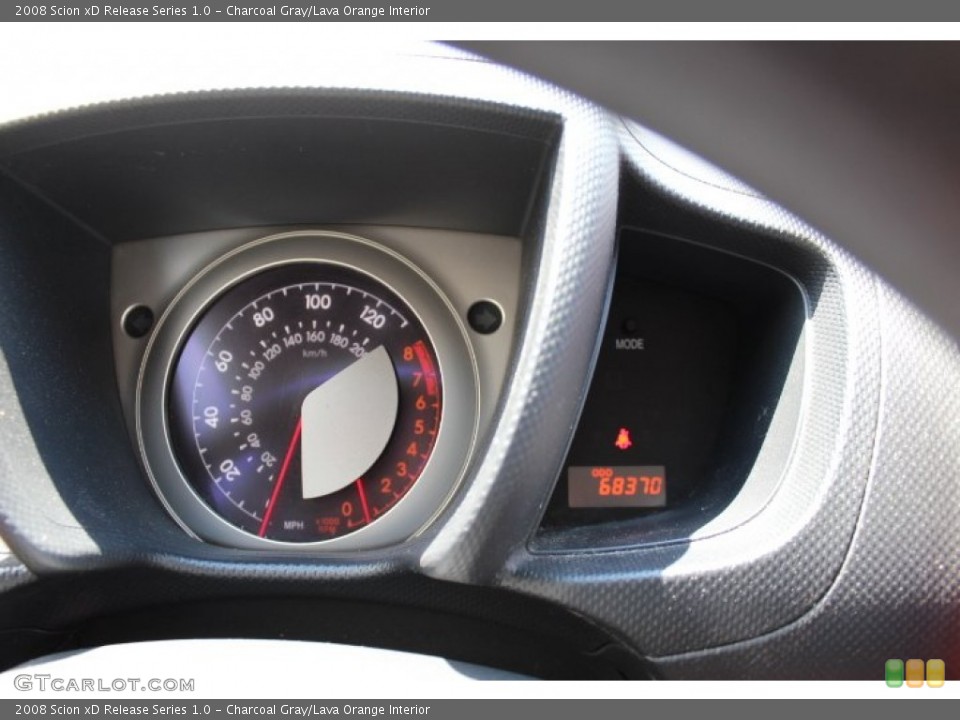 Charcoal Gray/Lava Orange Interior Gauges for the 2008 Scion xD Release Series 1.0 #67431990