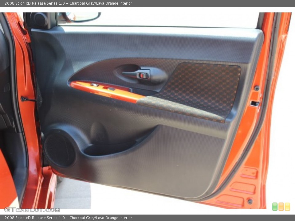Charcoal Gray/Lava Orange Interior Door Panel for the 2008 Scion xD Release Series 1.0 #67432008