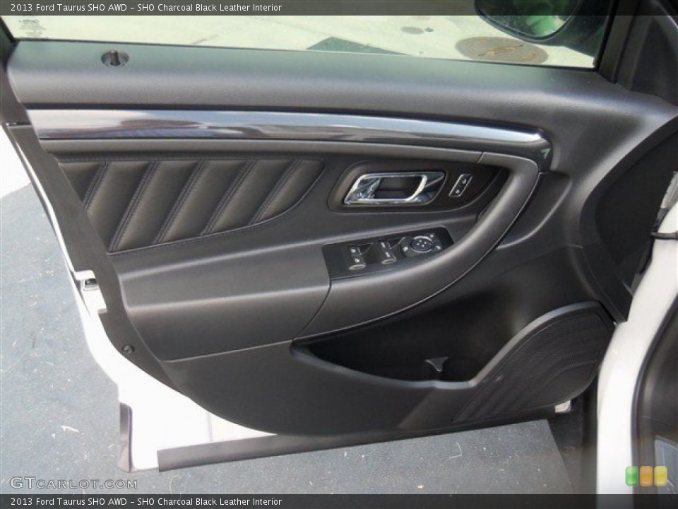 SHO Charcoal Black Leather Interior Door Panel for the 2013 Ford Taurus SHO AWD #67433485