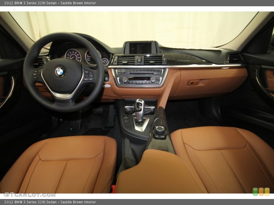 Saddle Brown Interior Dashboard for the 2012 BMW 3 Series 328i Sedan #67435000