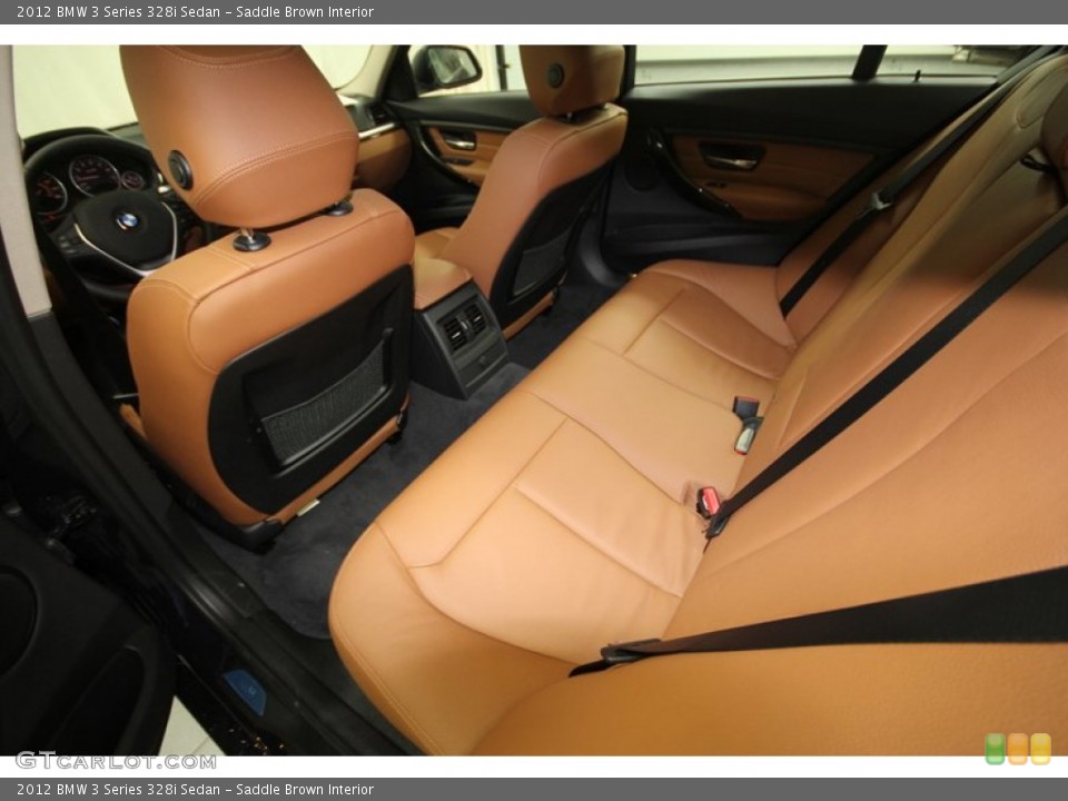 Saddle Brown Interior Rear Seat for the 2012 BMW 3 Series 328i Sedan #67435074