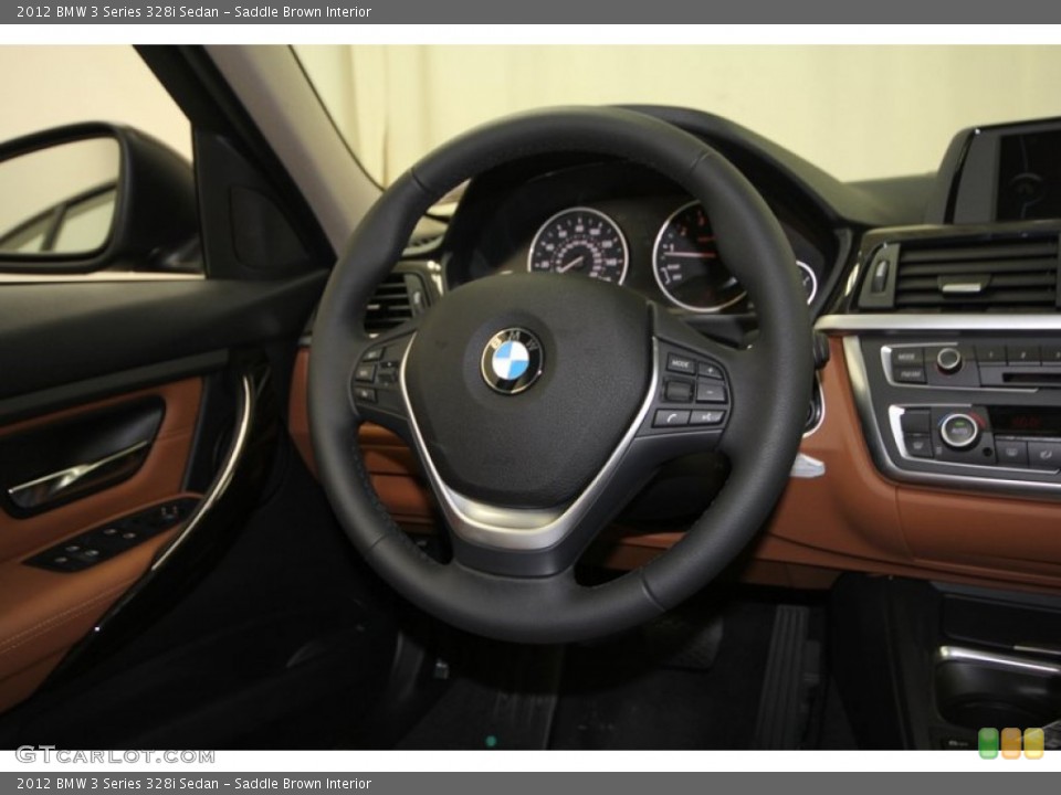 Saddle Brown Interior Steering Wheel for the 2012 BMW 3 Series 328i Sedan #67435092