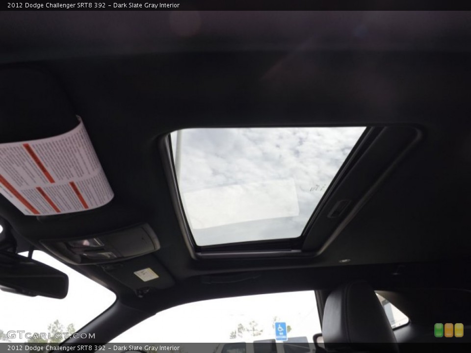 Dark Slate Gray Interior Sunroof for the 2012 Dodge Challenger SRT8 392 #67439592