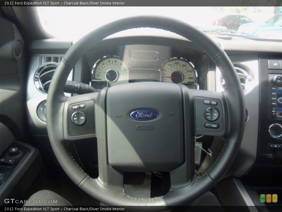 Charcoal Black/Silver Smoke Interior Steering Wheel for the 2012 Ford Expedition XLT Sport #67445544