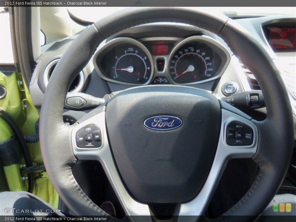Charcoal Black Interior Steering Wheel for the 2012 Ford Fiesta SES Hatchback #67450428