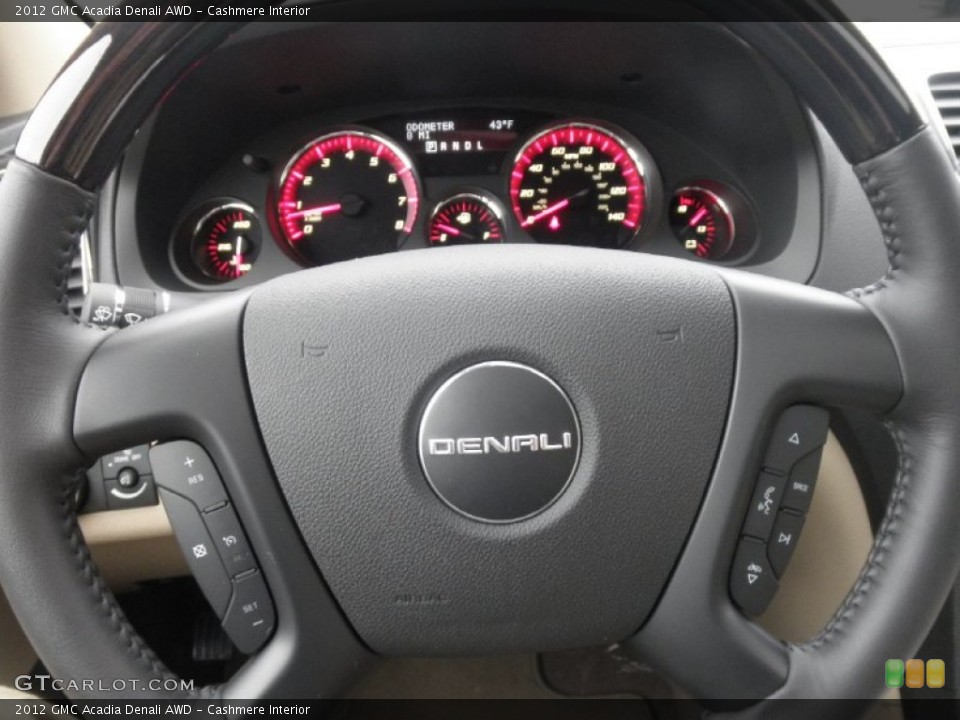 Cashmere Interior Steering Wheel for the 2012 GMC Acadia Denali AWD #67451550