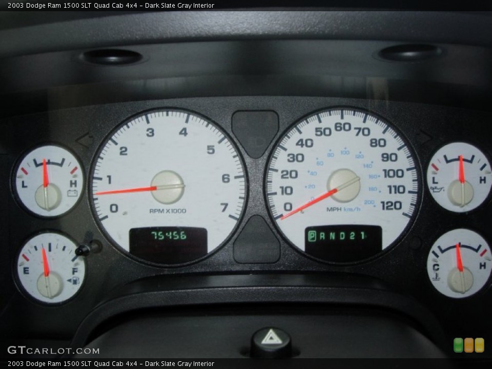 Dark Slate Gray Interior Gauges for the 2003 Dodge Ram 1500 SLT Quad Cab 4x4 #67462540