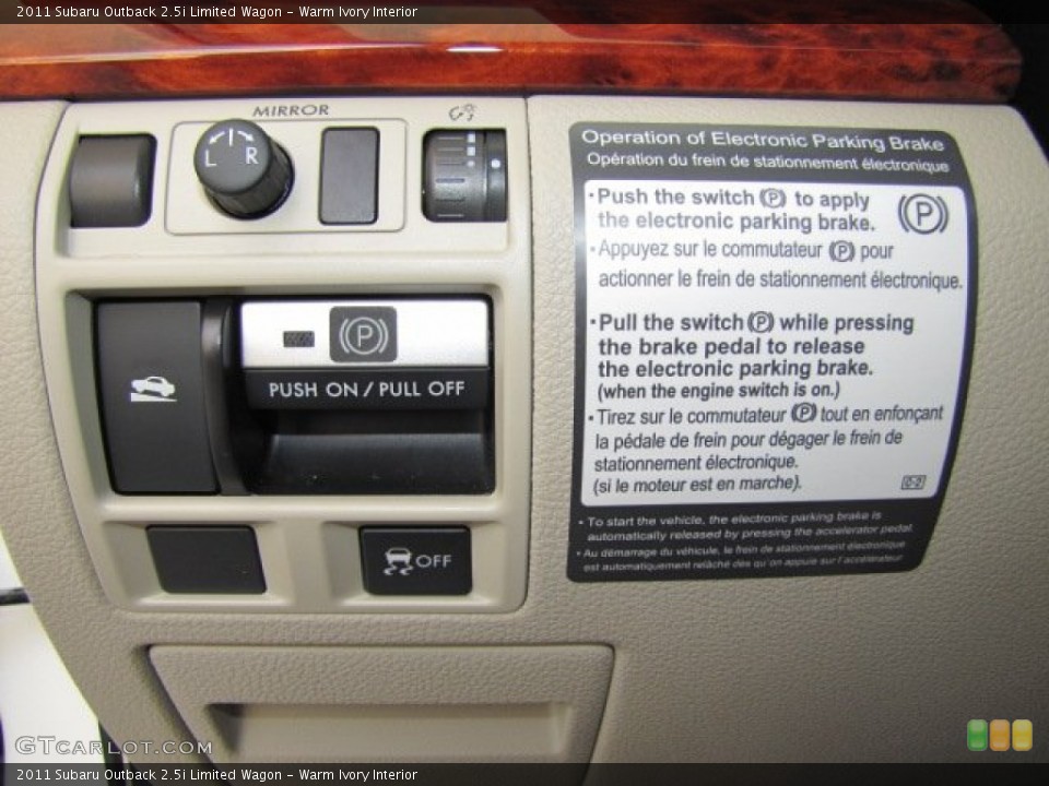 Warm Ivory Interior Controls for the 2011 Subaru Outback 2.5i Limited Wagon #67466908