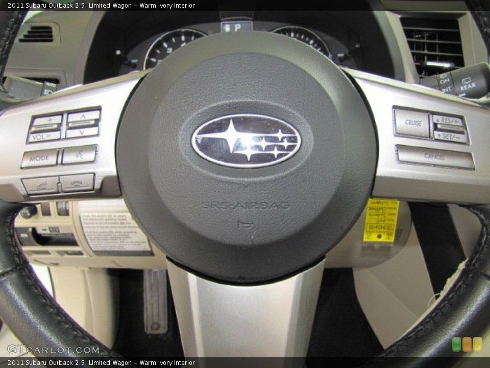 Warm Ivory Interior Steering Wheel for the 2011 Subaru Outback 2.5i Limited Wagon #67466917