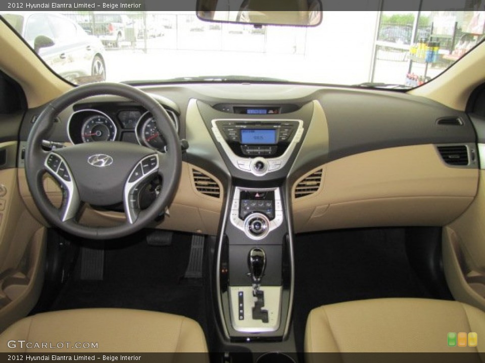 Beige Interior Dashboard for the 2012 Hyundai Elantra Limited #67468690