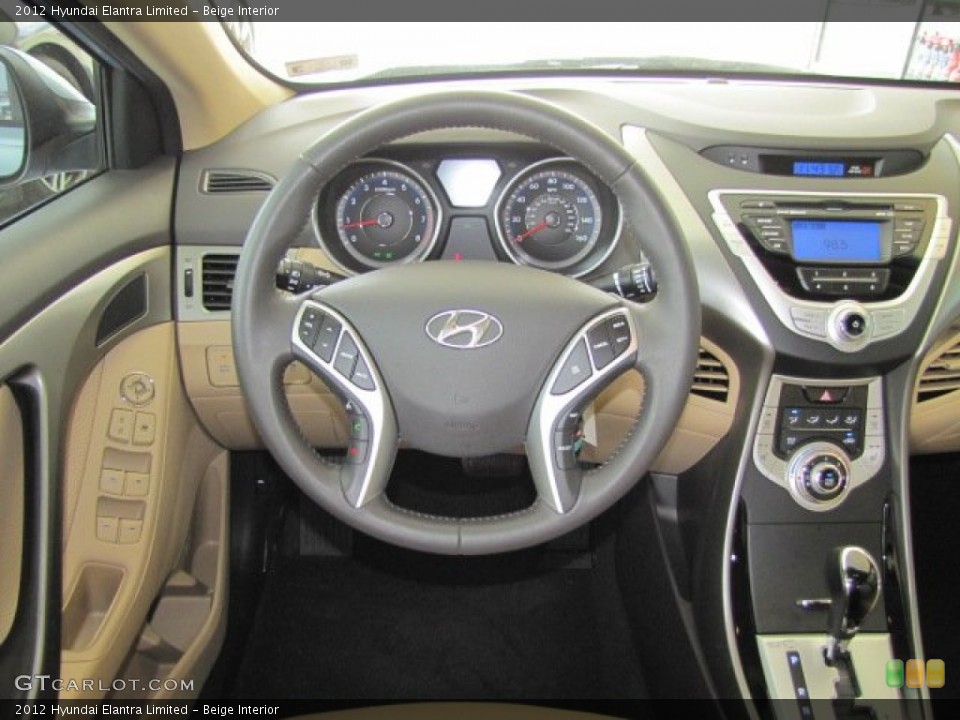 Beige Interior Steering Wheel for the 2012 Hyundai Elantra Limited #67468768