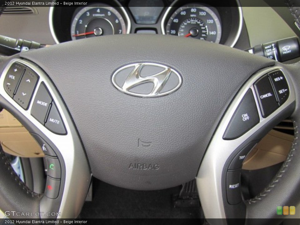 Beige Interior Controls for the 2012 Hyundai Elantra Limited #67468774