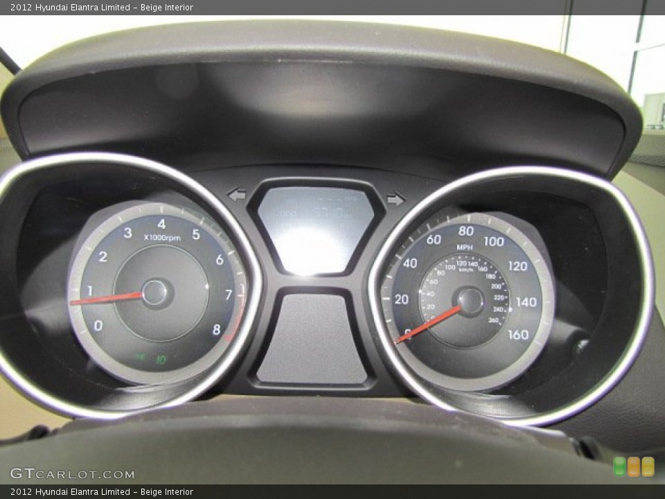 Beige Interior Gauges for the 2012 Hyundai Elantra Limited #67468786