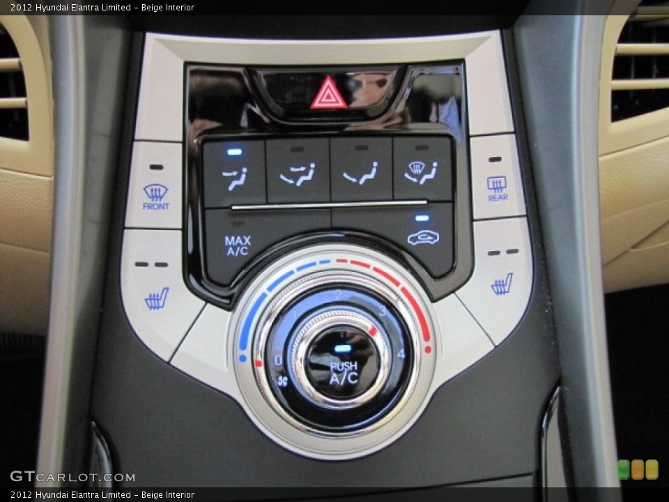 Beige Interior Controls for the 2012 Hyundai Elantra Limited #67468816