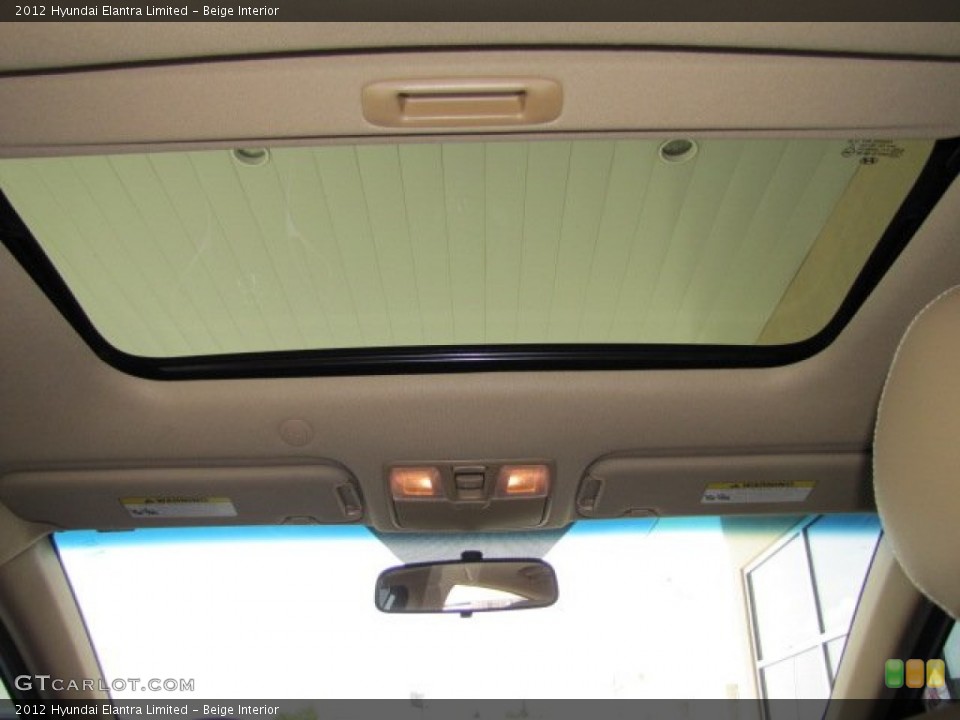 Beige Interior Sunroof for the 2012 Hyundai Elantra Limited #67468918