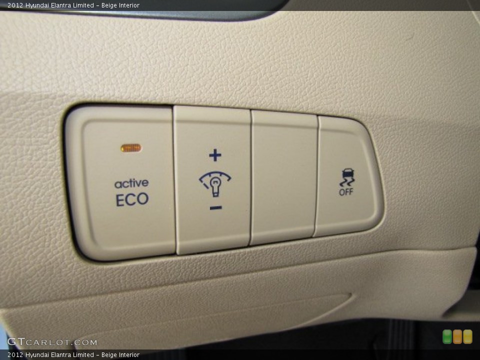 Beige Interior Controls for the 2012 Hyundai Elantra Limited #67468951