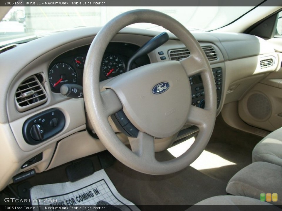 Medium/Dark Pebble Beige Interior Steering Wheel for the 2006 Ford Taurus SE #67469479