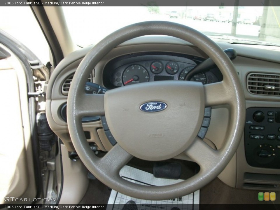 Medium/Dark Pebble Beige Interior Steering Wheel for the 2006 Ford Taurus SE #67469527