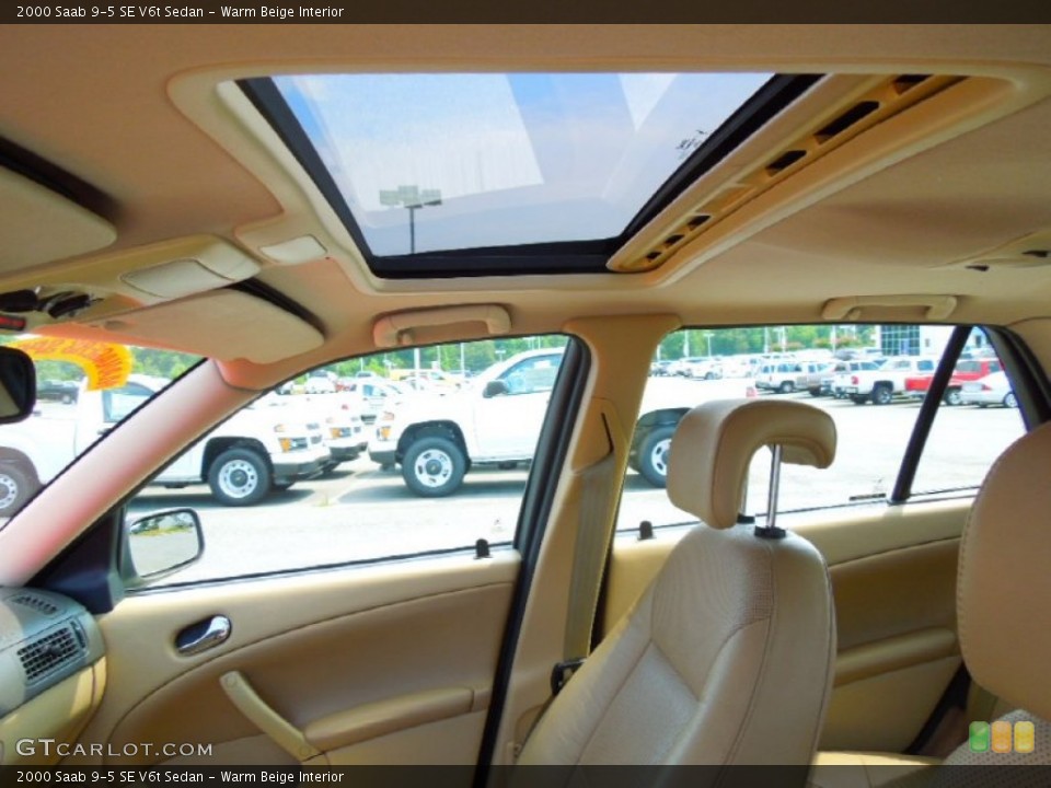 Warm Beige Interior Sunroof for the 2000 Saab 9-5 SE V6t Sedan #67473982