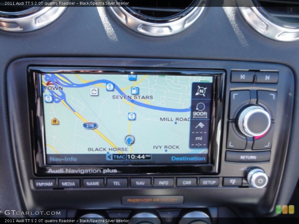 Black/Spectra Silver Interior Navigation for the 2011 Audi TT S 2.0T quattro Roadster #67479538