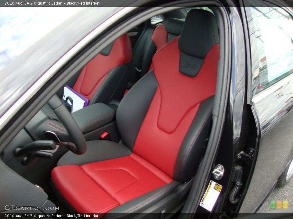 Black/Red Interior Front Seat for the 2010 Audi S4 3.0 quattro Sedan #67481555
