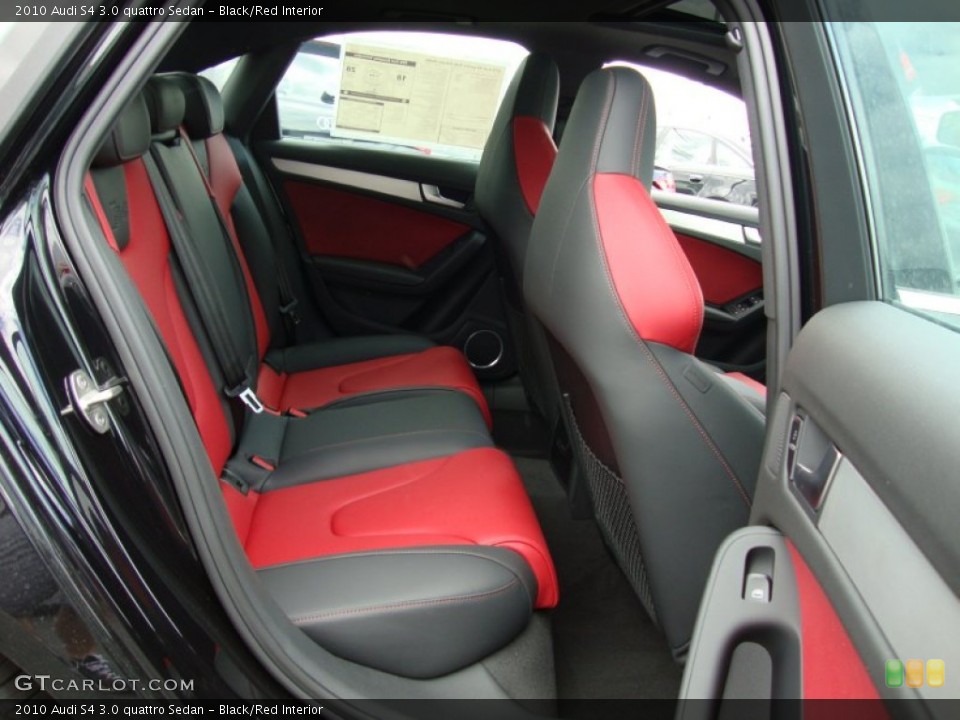 Black/Red Interior Rear Seat for the 2010 Audi S4 3.0 quattro Sedan #67481590