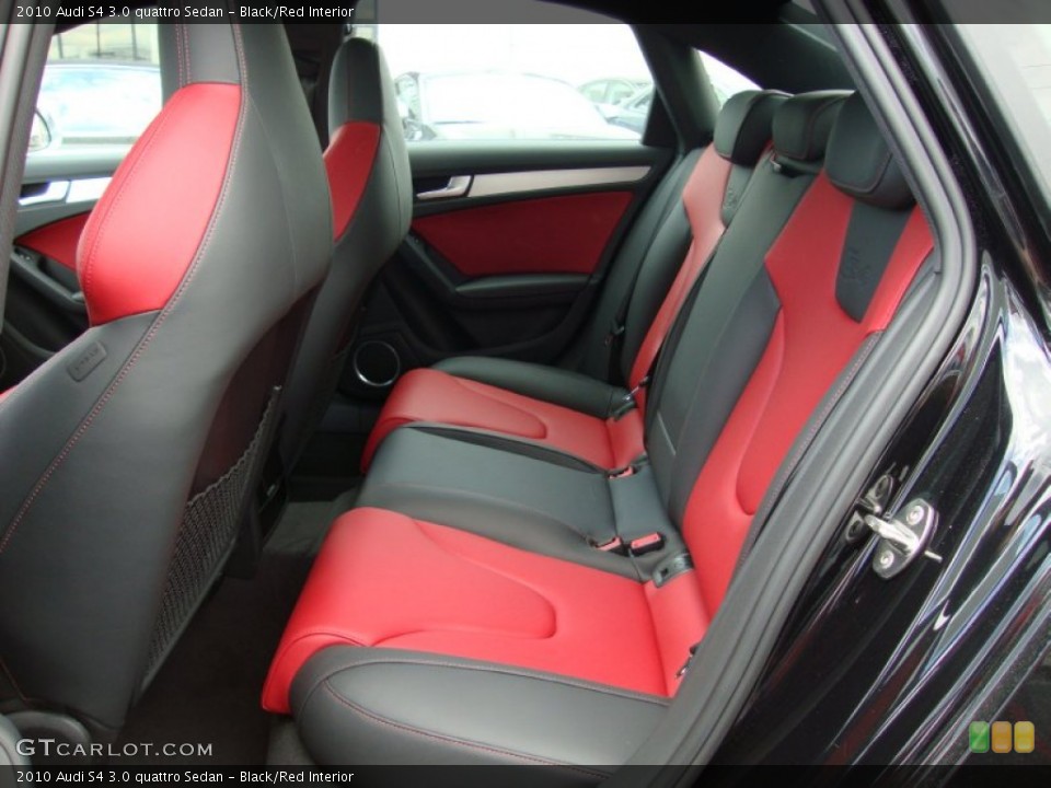 Black/Red Interior Rear Seat for the 2010 Audi S4 3.0 quattro Sedan #67481599