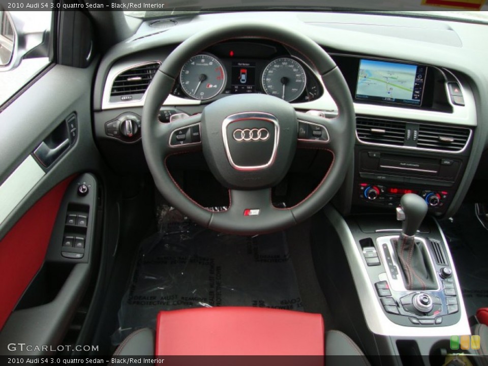 Black/Red Interior Steering Wheel for the 2010 Audi S4 3.0 quattro Sedan #67481632