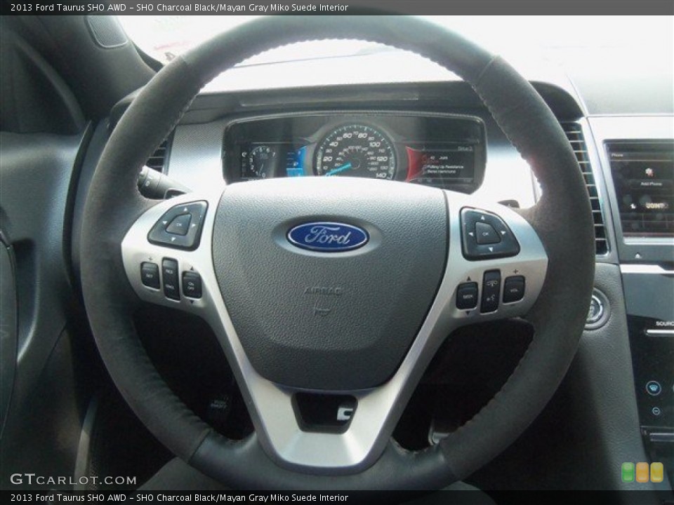 SHO Charcoal Black/Mayan Gray Miko Suede Interior Steering Wheel for the 2013 Ford Taurus SHO AWD #67487491