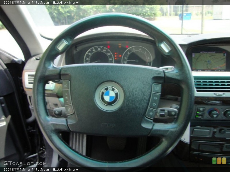 Black/Black Interior Steering Wheel for the 2004 BMW 7 Series 745Li Sedan #67489120