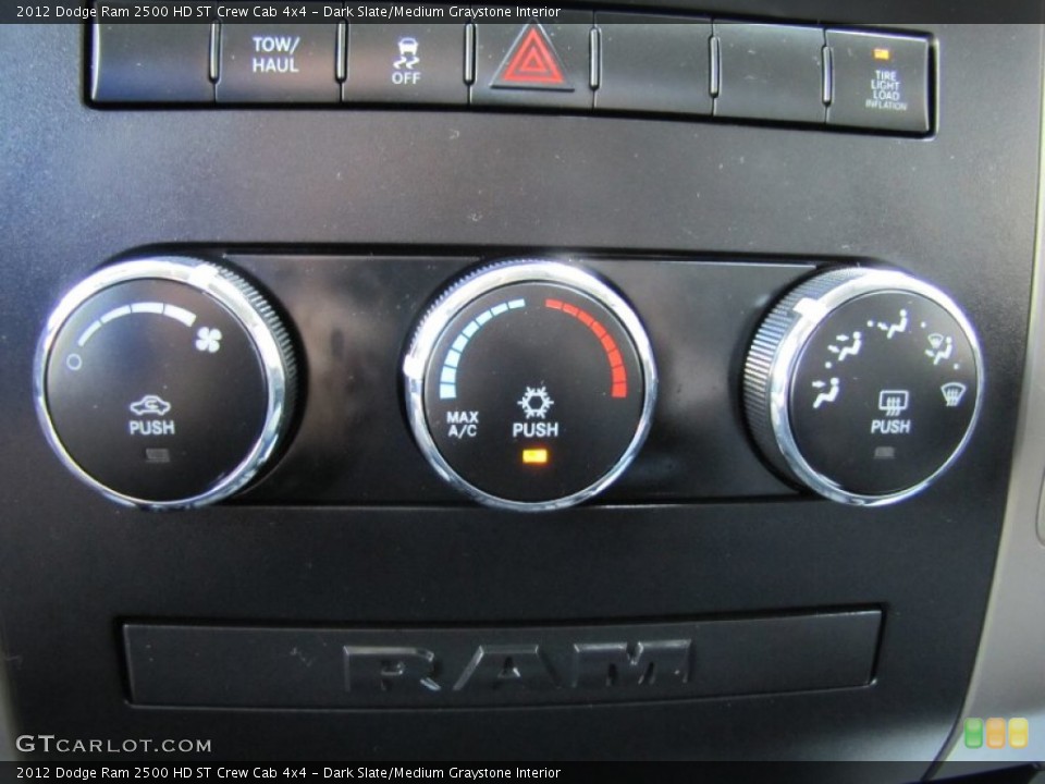 Dark Slate/Medium Graystone Interior Controls for the 2012 Dodge Ram 2500 HD ST Crew Cab 4x4 #67490509