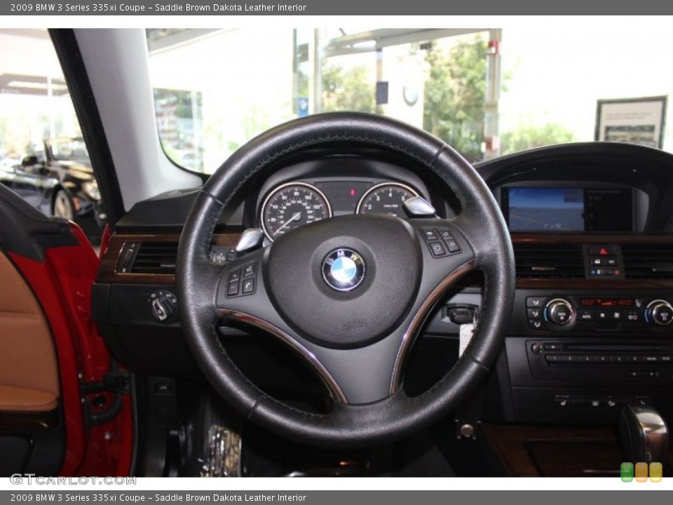 Saddle Brown Dakota Leather Interior Steering Wheel for the 2009 BMW 3 Series 335xi Coupe #67510232