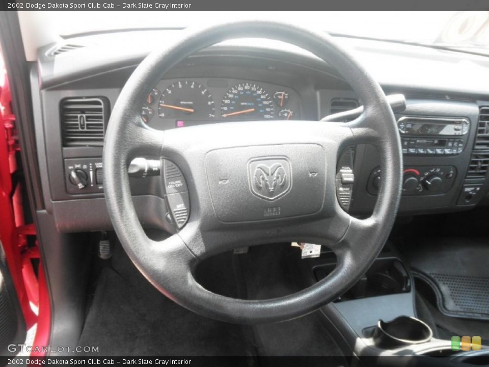 Dark Slate Gray Interior Steering Wheel for the 2002 Dodge Dakota Sport Club Cab #67518419