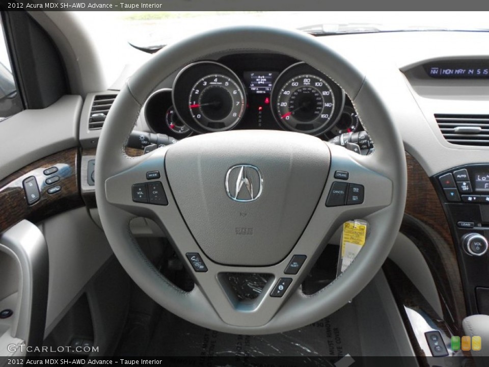 Taupe Interior Steering Wheel for the 2012 Acura MDX SH-AWD Advance #67524533