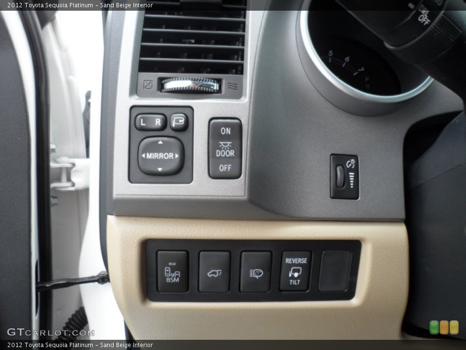 Sand Beige Interior Controls for the 2012 Toyota Sequoia Platinum #67540910