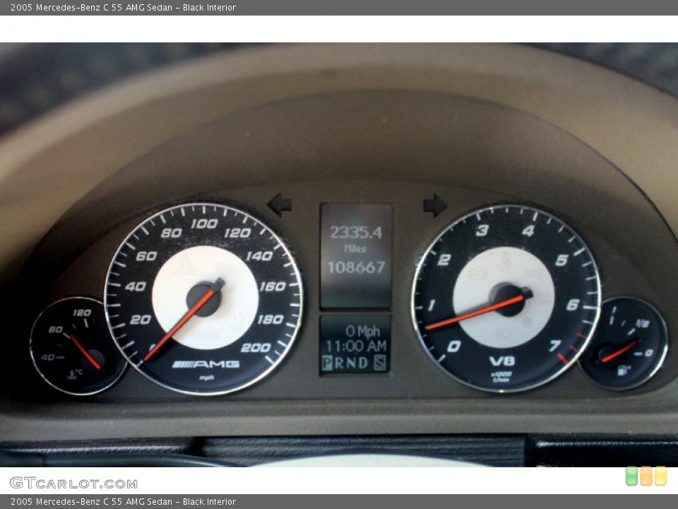 Black Interior Gauges for the 2005 Mercedes-Benz C 55 AMG Sedan #67543506