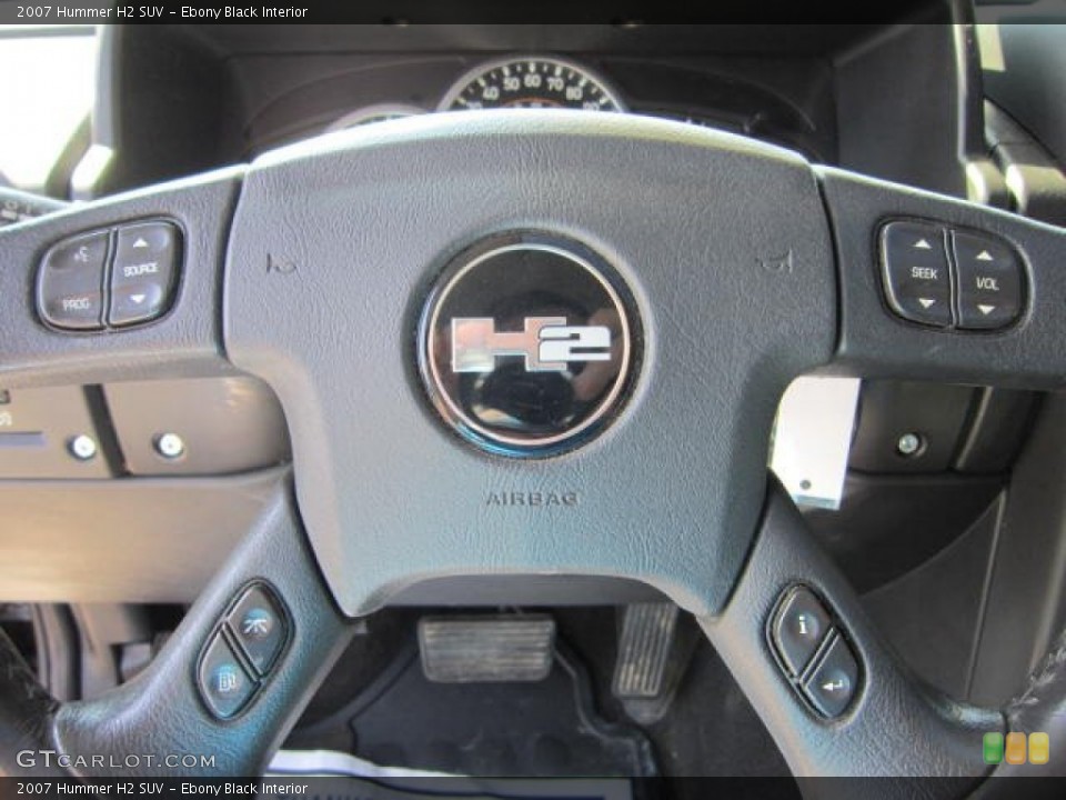 Ebony Black Interior Steering Wheel for the 2007 Hummer H2 SUV #67545759