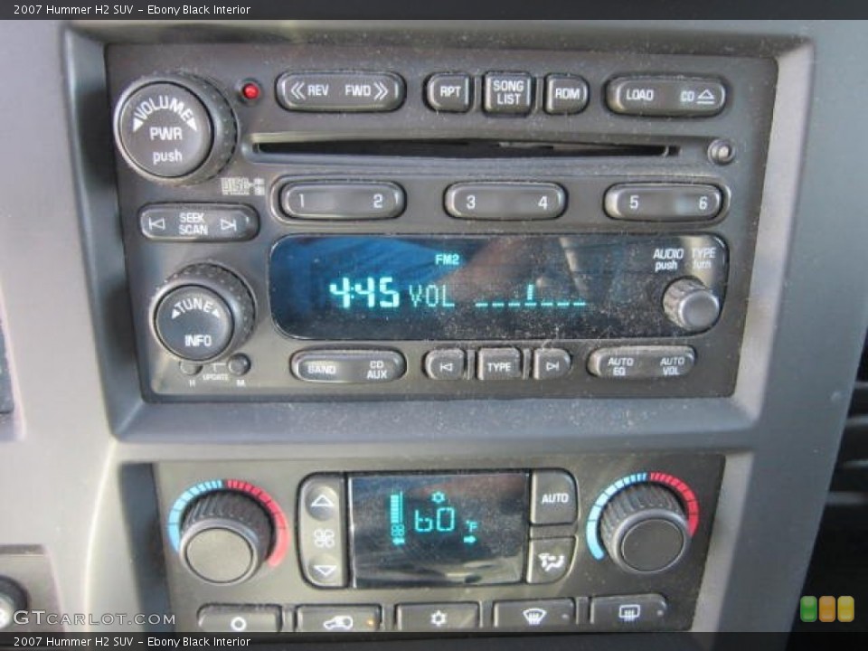Ebony Black Interior Controls for the 2007 Hummer H2 SUV #67545768